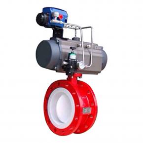 PTFE Lined Butterfly Valve with Pneumatic Actuator 