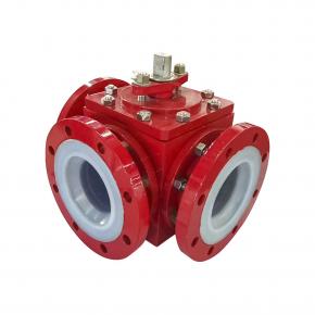 PTFE Lined Three Way Ball Valves 